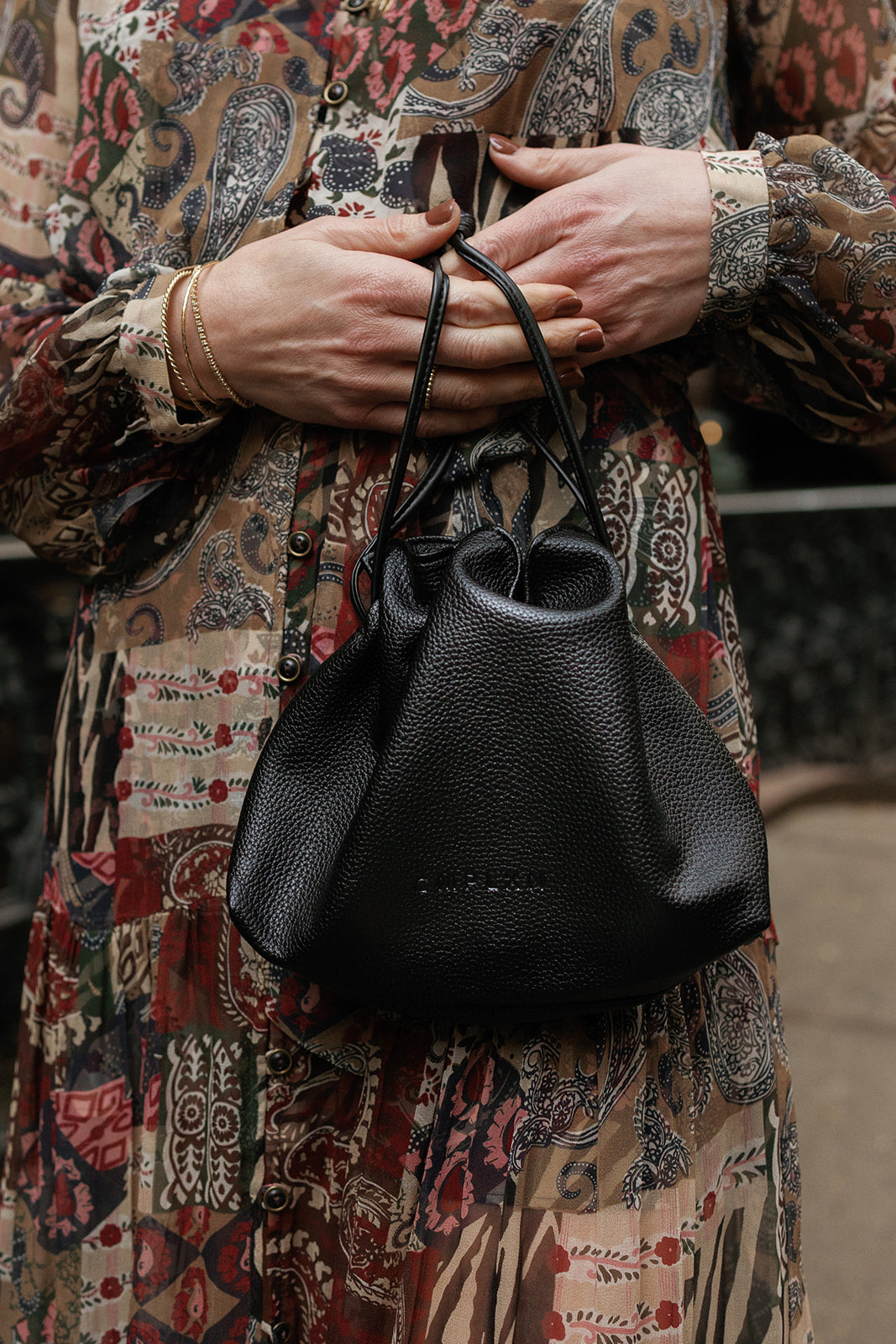 CMPLXN black drawstring bag